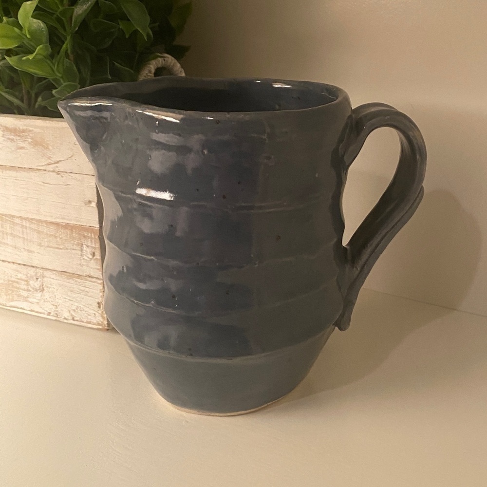 Vintage Handmade Artisan Studio Art Pottery Pitcher Glaze Artist Signed gh  MCM